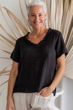 Outlet Abruzzi Top - Black - IC54 Shirts & Tops