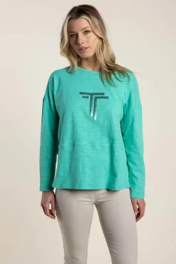 Sale Alice Long Sleeve Tee - Jade - TT34 Shirts & Tops