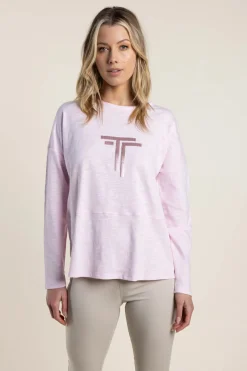 Discount Alice Long Sleeve Tee - Pale Pink - TT34 Shirts & Tops