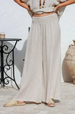 Sale Amara Pant - Sand - IC22 Linen Lovers|Ladies Pants