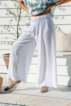 Amara Pant - White - IC22 Linen Lovers|Ladies Pants