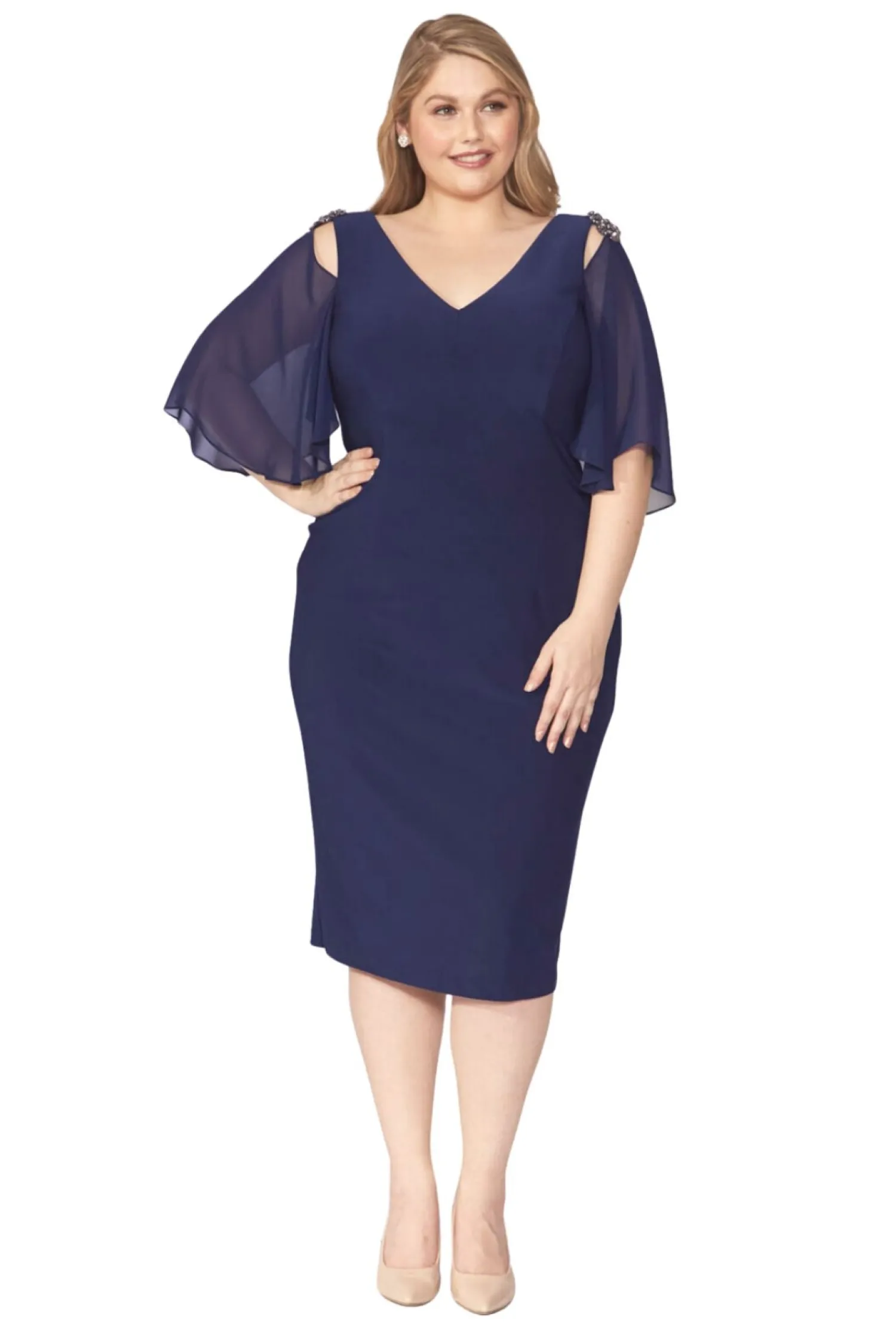 Outlet Amber Chiffon Dress - Royal - LJ11 Weddings & Events