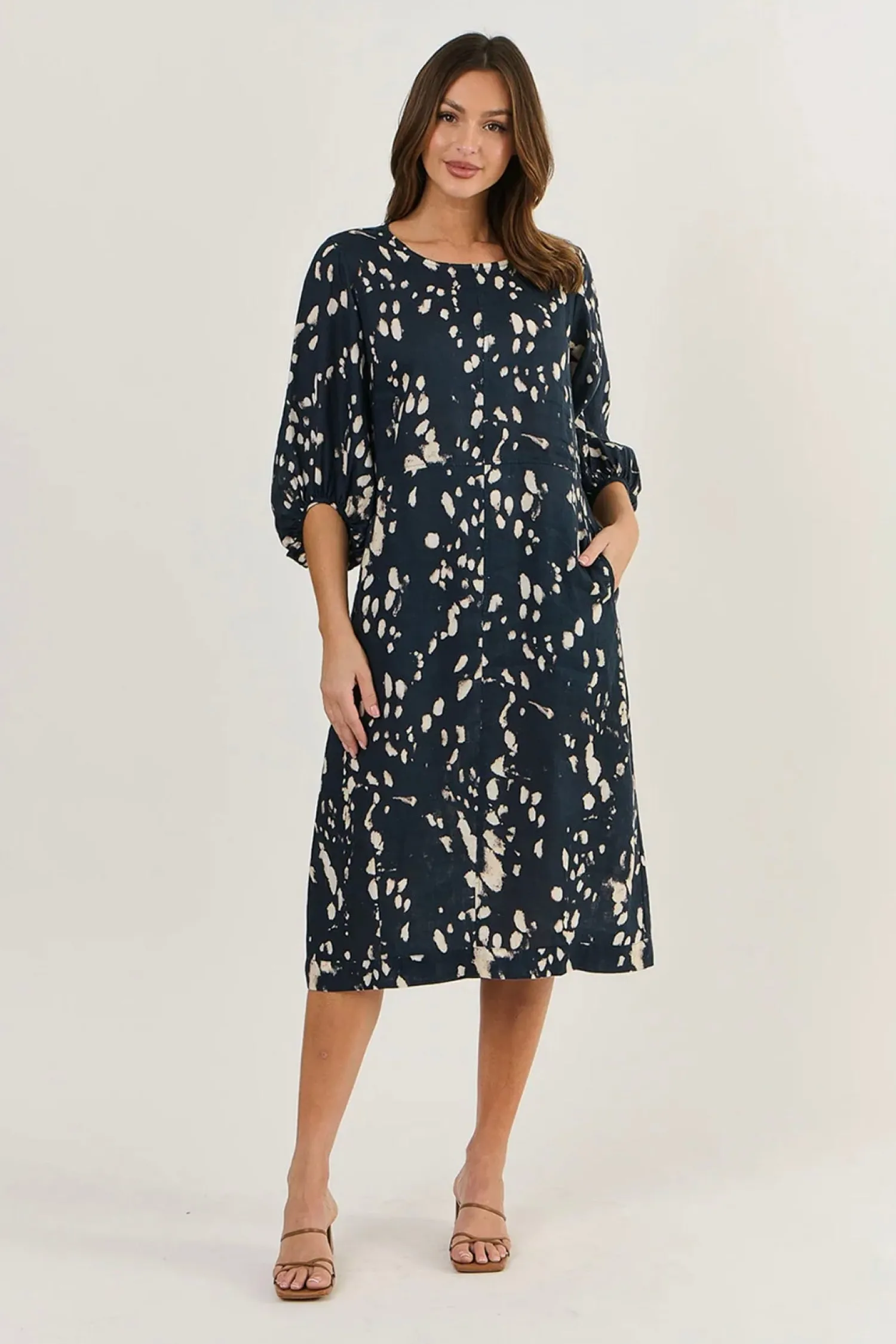 Sale Anya Linen Dress - Universe - OJ5 Dresses