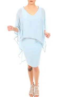 New Aquamist Chiffon Layer Dress - Light Blue - FL99 Weddings & Events