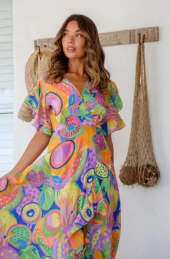 Online Ava Wrap Dress - Melon - LT3 Dresses