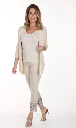 Clearance Beige Ankle Detail Jeans - FL277 Women Women's Jeans