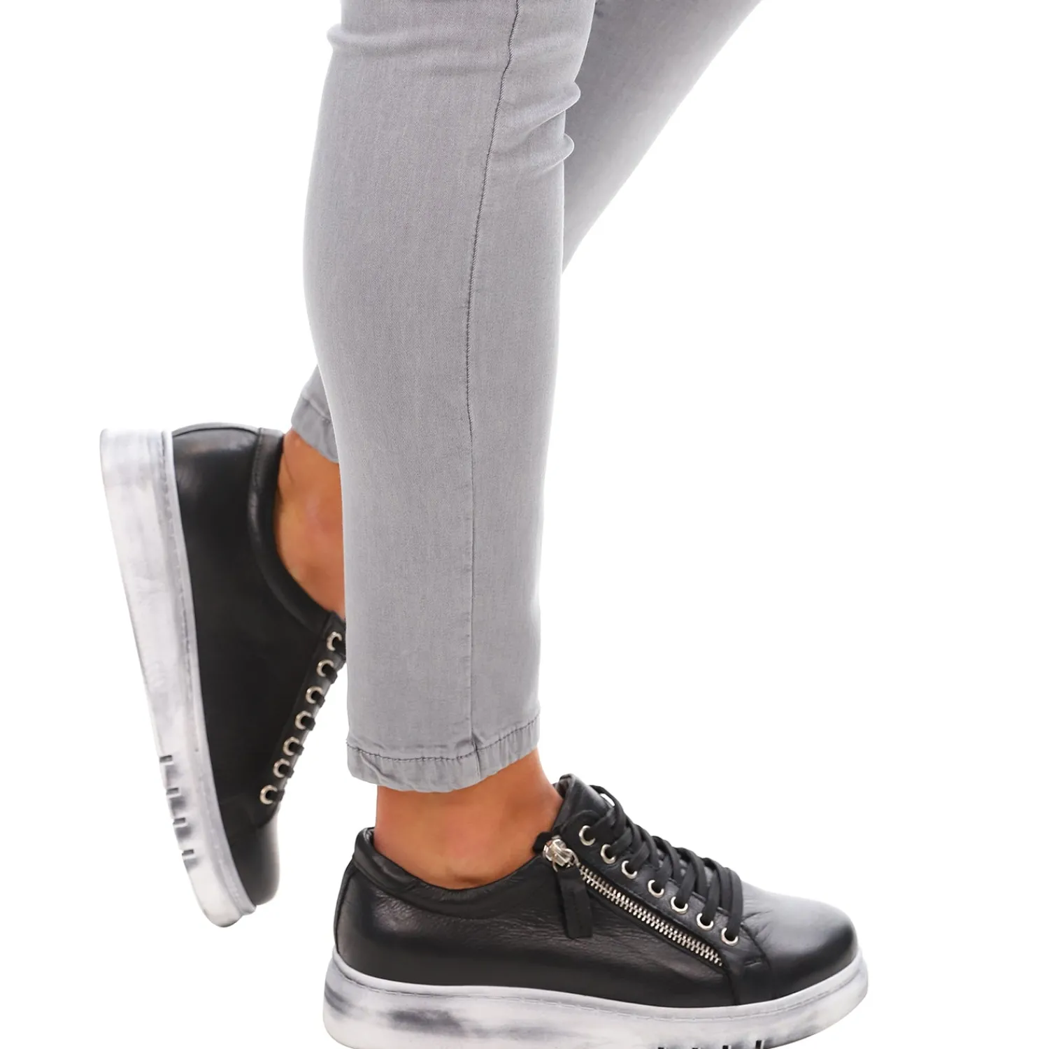 Best Black Tatter Leather Sneaker - RS3 Sneakers
