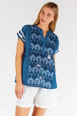 Online Blakely Sleeveless Top - Navy - LL47 Shirts & Tops