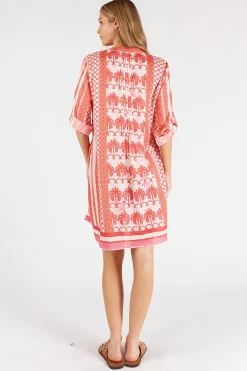 Discount Blakely Tucked Dress - Melon - LL48 Dresses