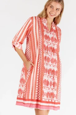 Discount Blakely Tucked Dress - Melon - LL48 Dresses