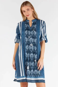 Sale Blakely Tucked Dress - Navy - LL48 Dresses
