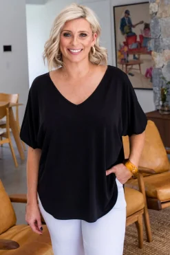 Blouson Top - Black - PH43 Shirts & Tops