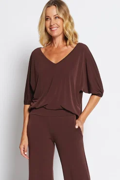 New Blouson Top - Chocolate - PH43 Shirts & Tops