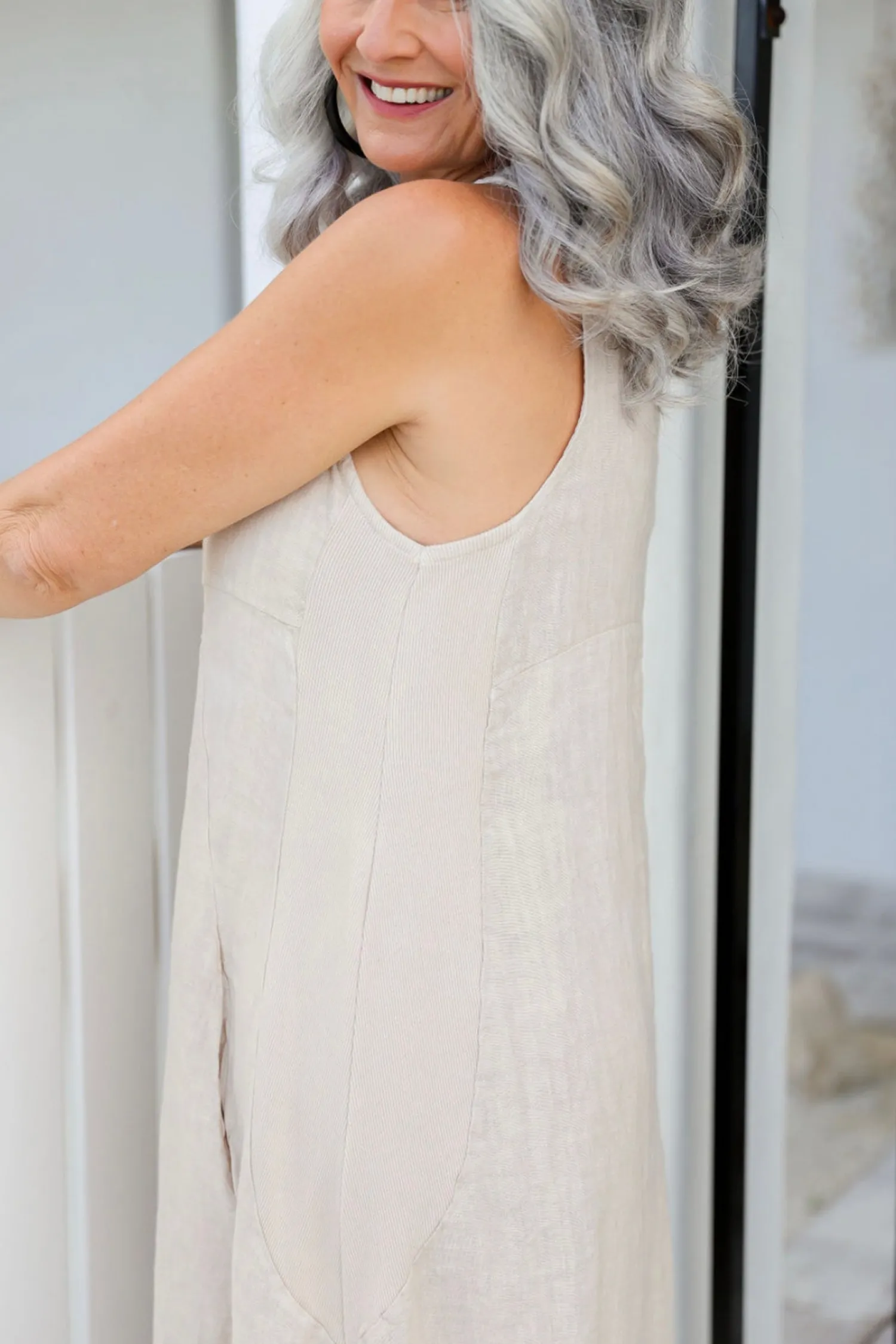 New Camilla Linen Dress - Sand - IC46 Dresses