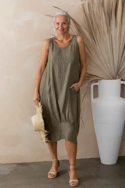 Discount Camilla Linen Dress - Slate - IC46 Linen Lovers|Dresses