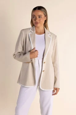Discount Cara Blazer - Natural/White - TT45 Coats & Jackets