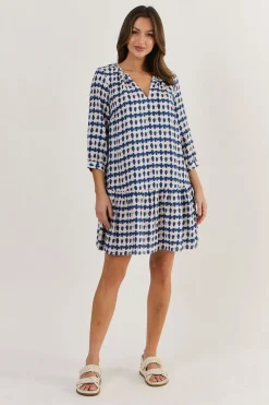Discount Carol Linen Dress - Delta Blot - OJ48 Dresses