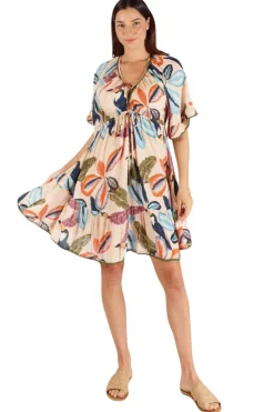Sale Cayman Tie Dress - Print - LS1 Dresses