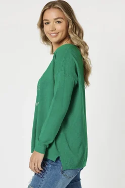 Sale Cest La Vie Sweat - Ivy - TZ21 Jumpers & Knitwear