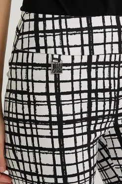 Discount Checked Cropped Pants - Black & White - JR123 Ladies Pants