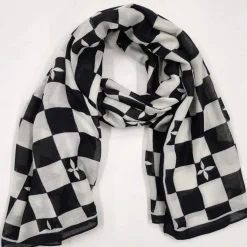 New Checker Scarf - Black - TZ52 Scarves & Wraps