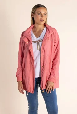 Sale Chloe Spray Jacket - Spring Pink/Gold Logo - TT49 Coats & Jackets