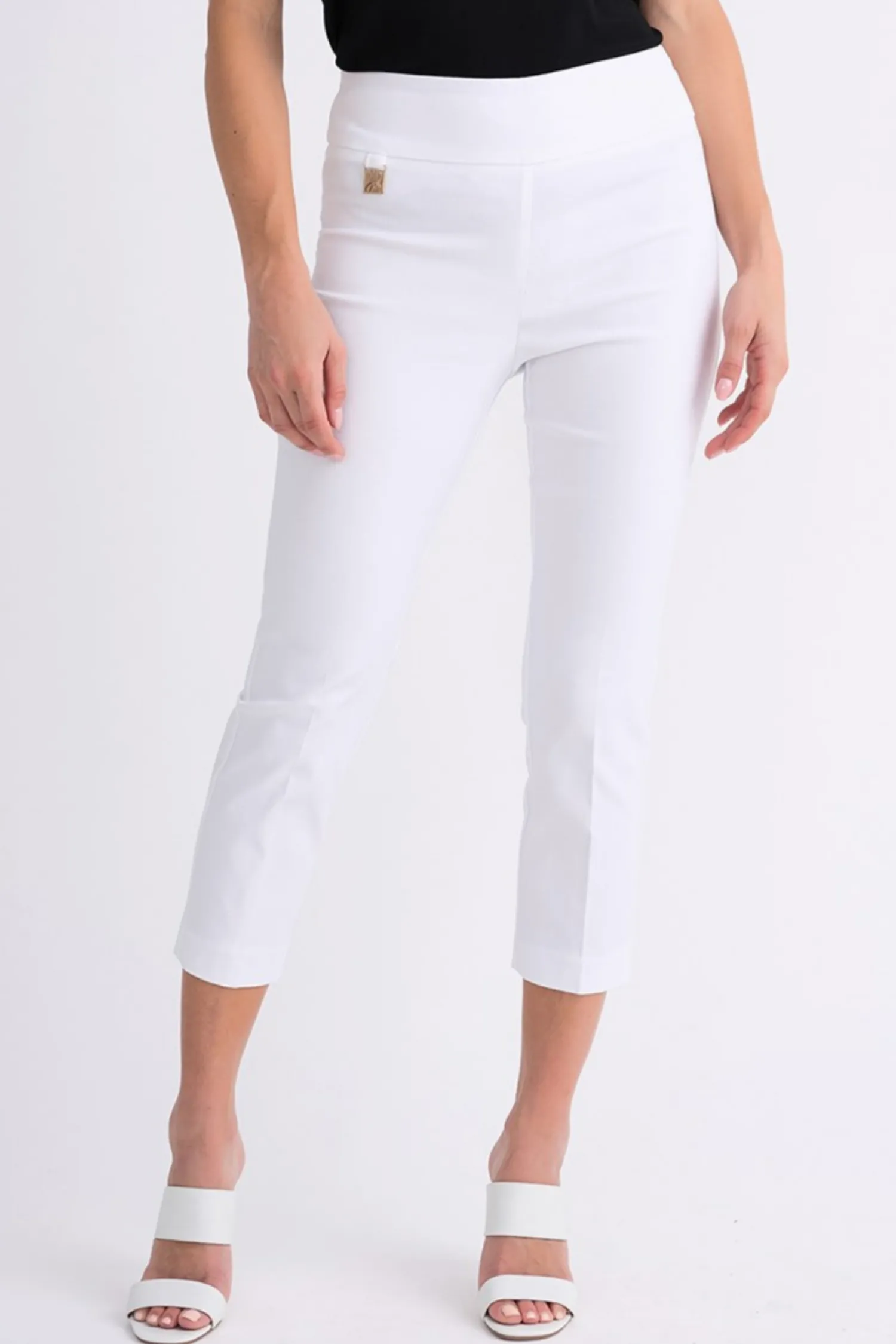 Clearance Claire Cropped Pant - White - JR64 Ladies Pants