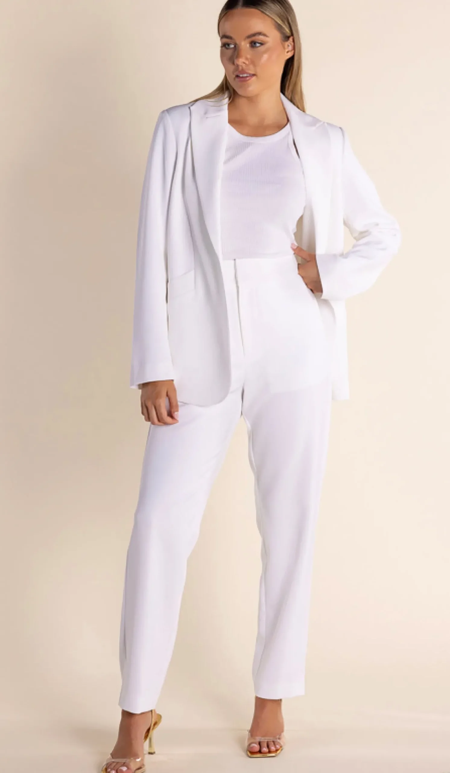 Clearance Clare Suit Blazer - White - TT43 Coats & Jackets