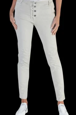 Clearance Classic Button Jeans - Beige - IS10 Women Women's Jeans