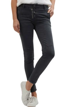 Best Classic Button Jeans - Charcoal - IS10 Women Women's Jeans