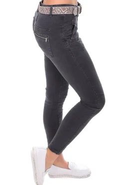 Best Classic Button Jeans - Charcoal - IS10 Women Women's Jeans