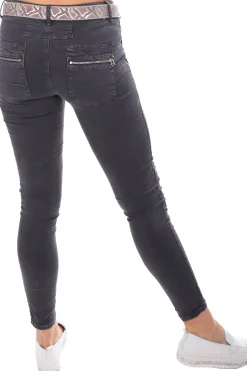 Best Classic Button Jeans - Charcoal - IS10 Women Women's Jeans