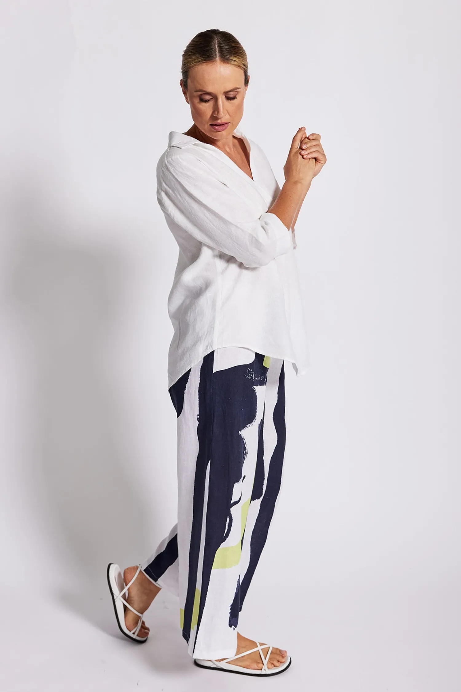 Outlet Collared Tunic Top - White - SS12 Shirts & Tops