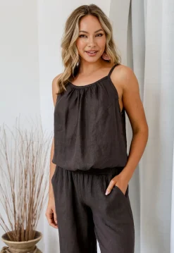 New Comodo Singlet Top - Chocalate - FA26 Linen Lovers|Shirts & Tops