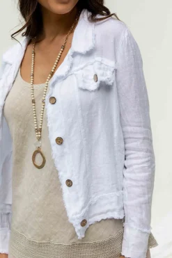 Clearance Corte Jacket - White - IC57 Linen Lovers|Coats & Jackets