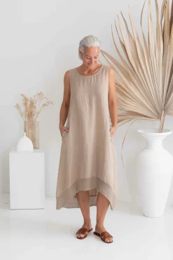 New Cortina Dress - Cashmere - IC50 Linen Lovers|Dresses