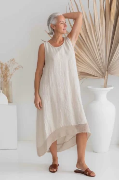Clearance Cortina Dress - Sand - IC50 Linen Lovers|Dresses