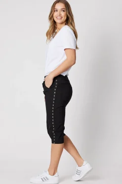 Hot Crushed Jean Short - Black - TZ50 Shorts