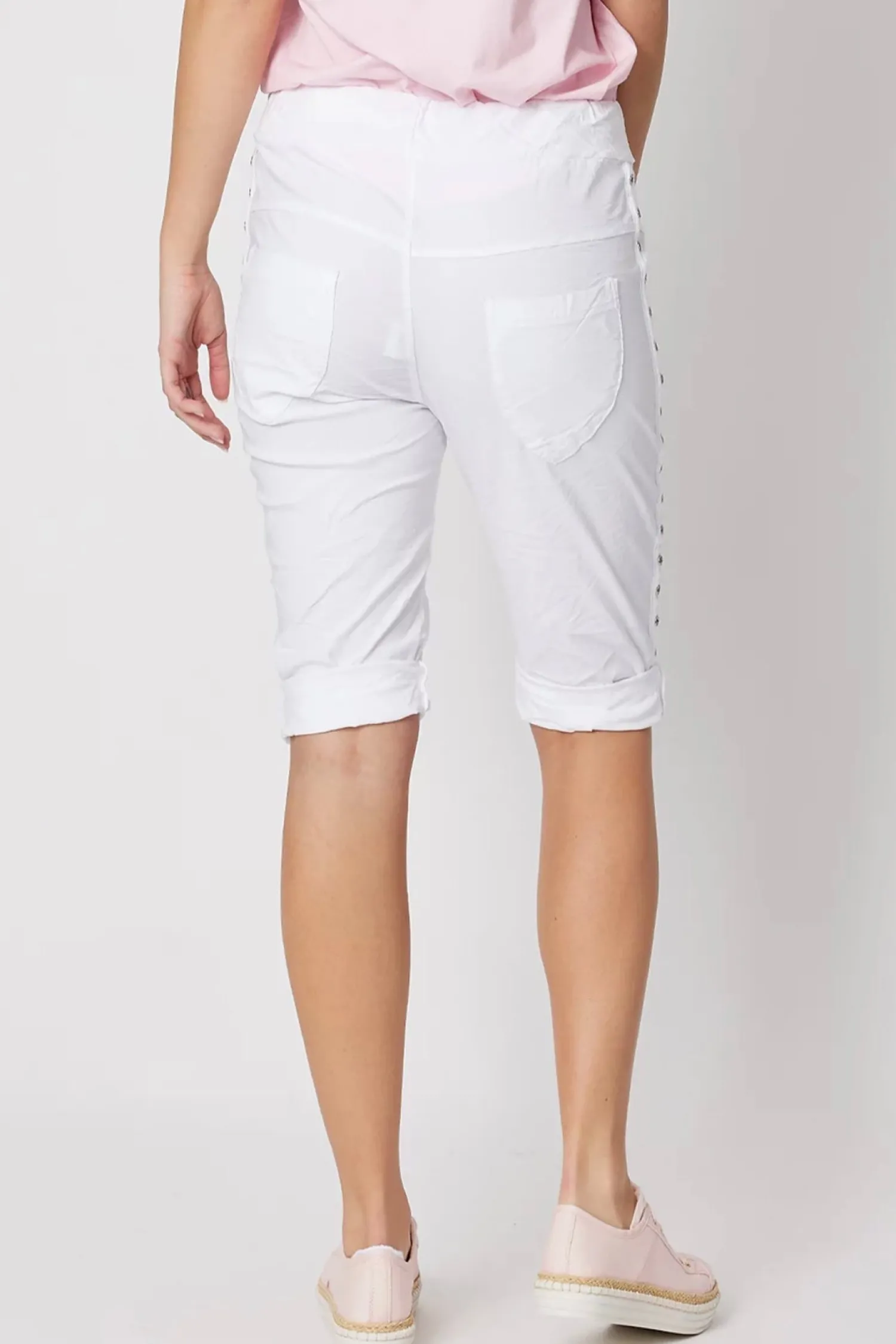 Sale Crushed Jean Short | White | TZ50 Shorts