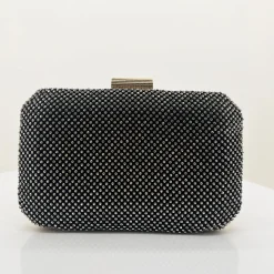 Online Diamante Mesh Clutch - Black Crystal - AD17 Handbags