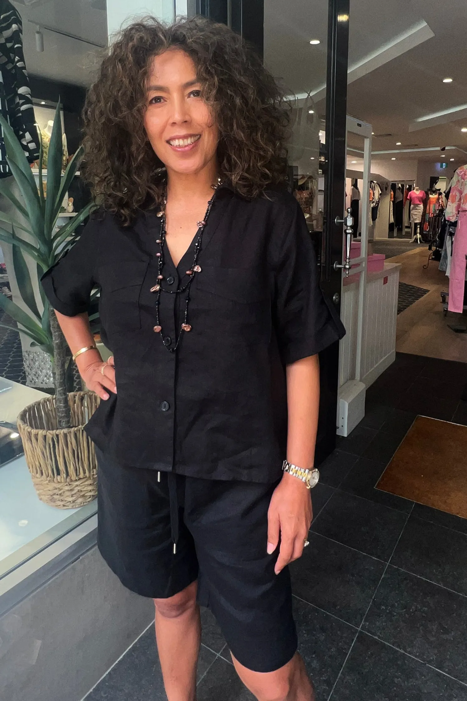 Clearance Drew Linen Shirt - Black - TT12 Linen Lovers|Shirts & Tops
