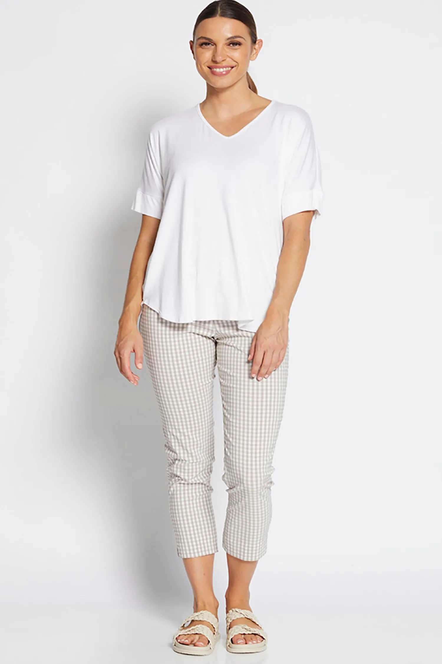 Outlet Easy 7/8 Pant - Gingham - PH46 Ladies Pants