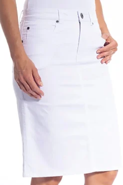 Easy Jean Skirt - White - CL18 Skirts