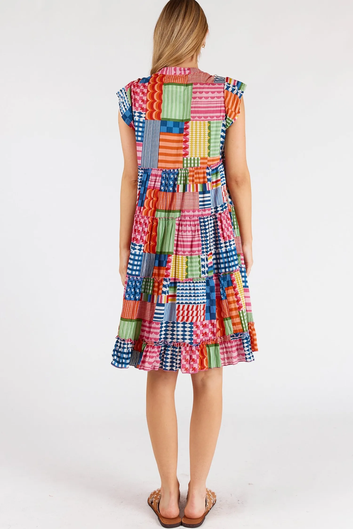 Clearance Elena Tiered Dress - Multi - LL44 Dresses