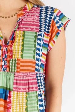Clearance Elena Tiered Dress - Multi - LL44 Dresses
