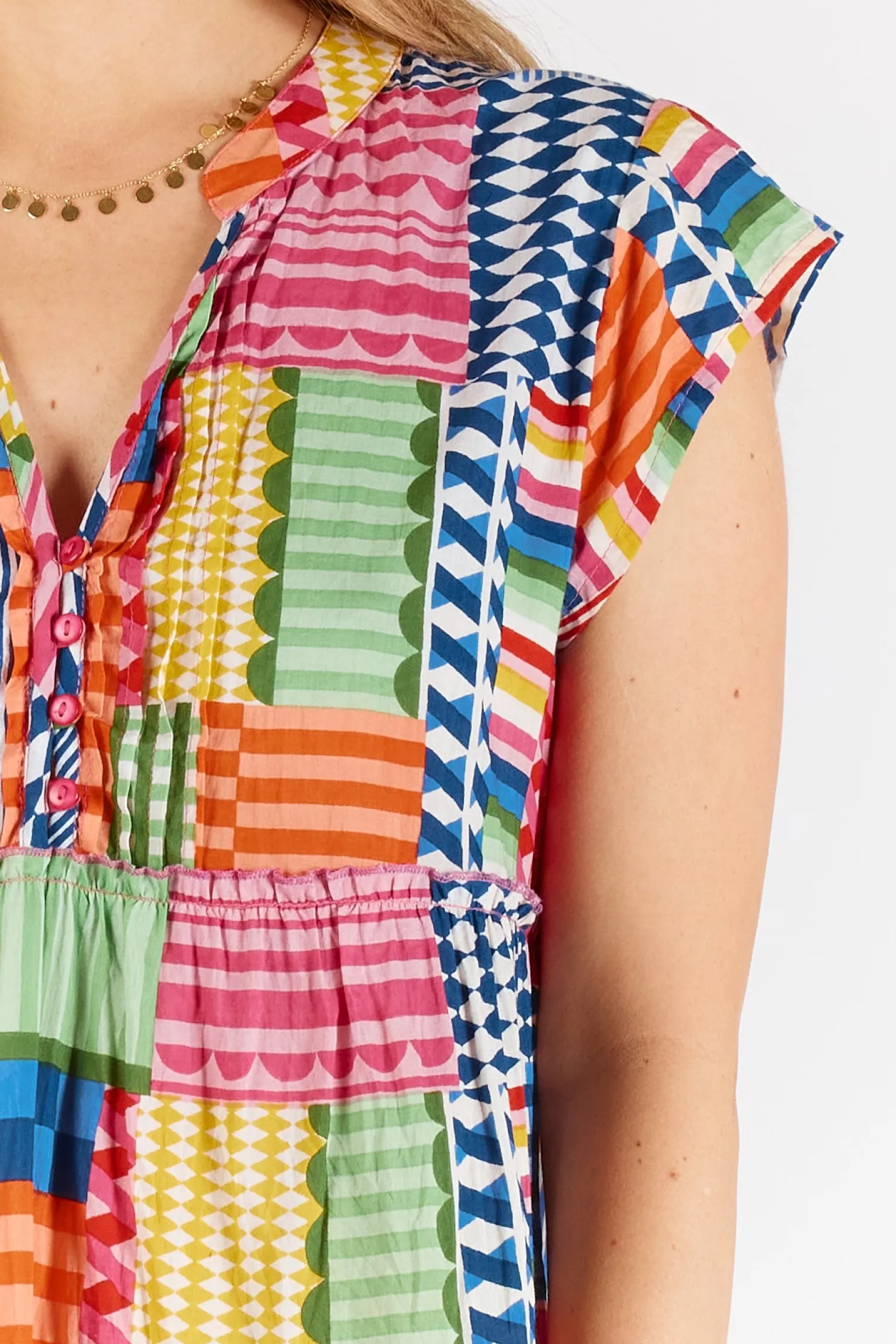 Clearance Elena Tiered Dress - Multi - LL44 Dresses