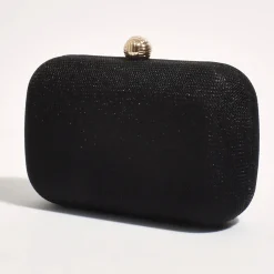 Online Ella Woven Structured Clutch - Black - AD5 Handbags