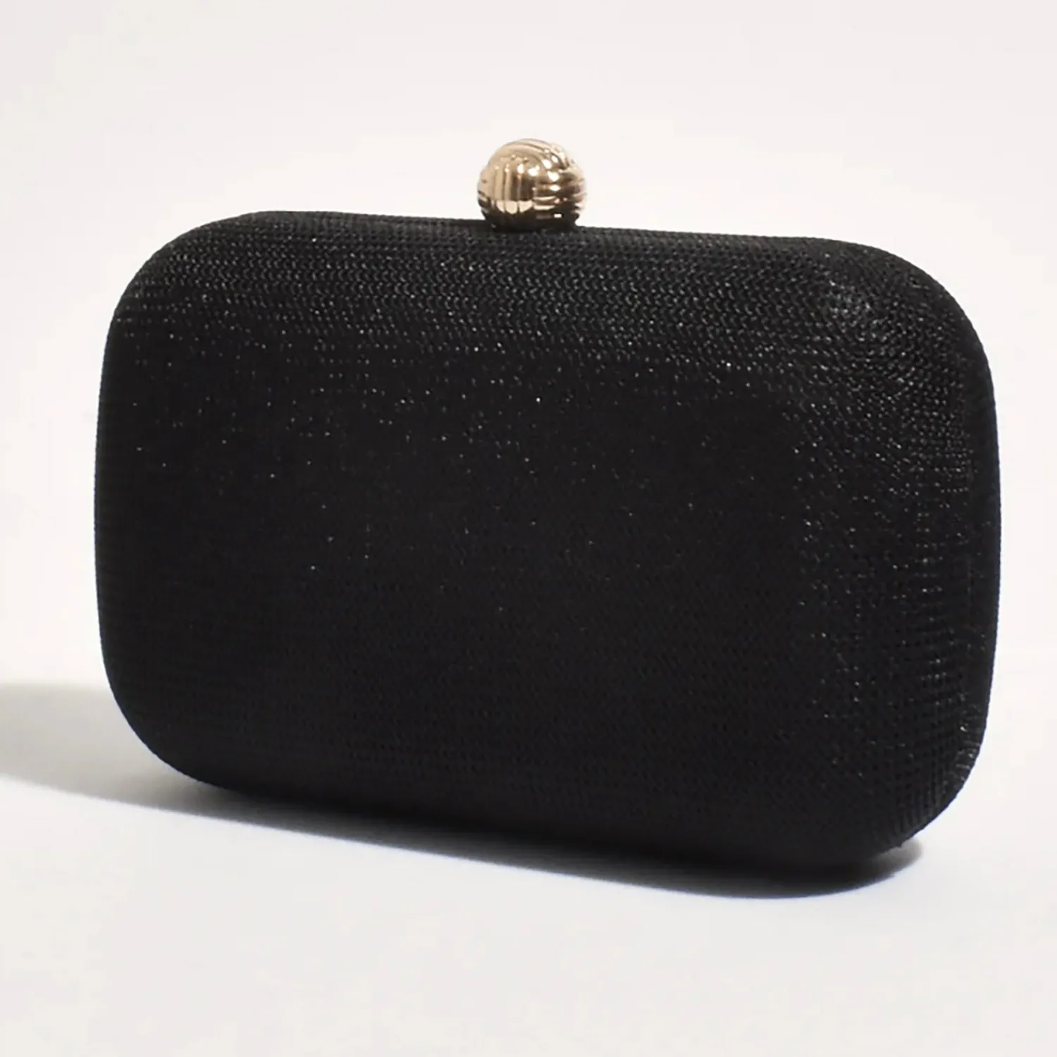 Online Ella Woven Structured Clutch - Black - AD5 Handbags