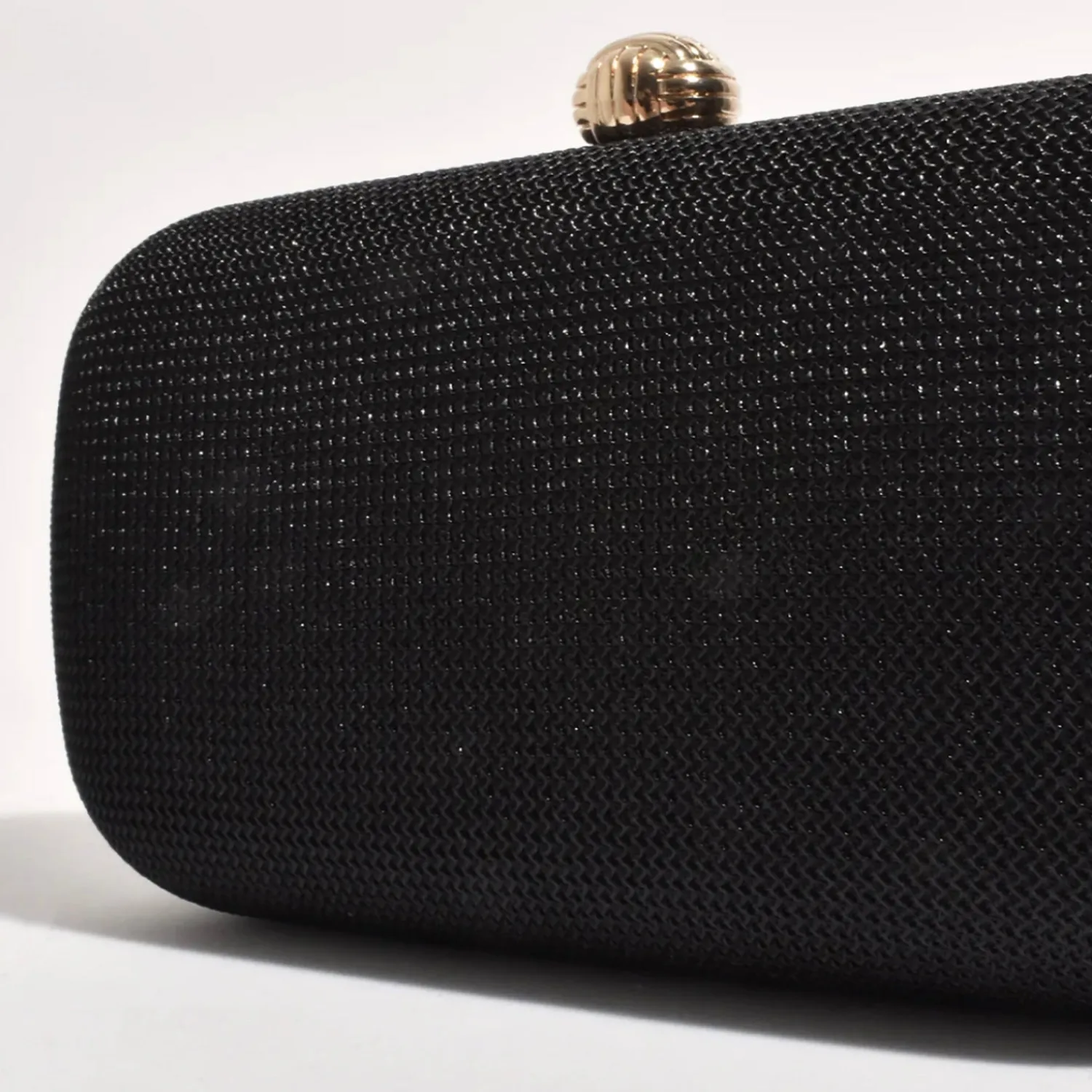 Online Ella Woven Structured Clutch - Black - AD5 Handbags