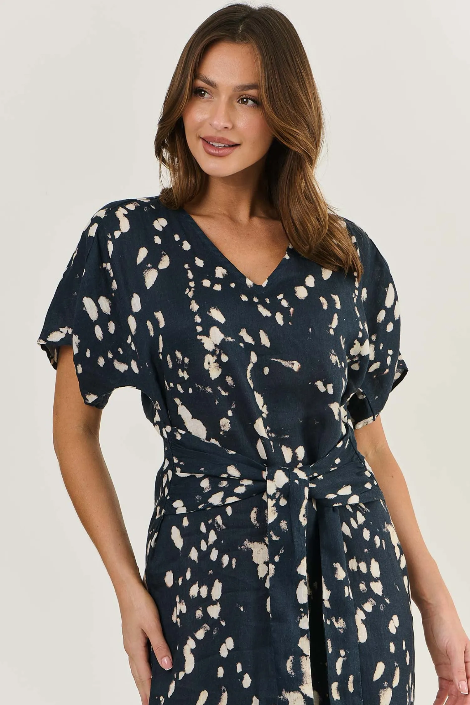 Hot Ellison Linen Dress - Universe -OJ29 Dresses
